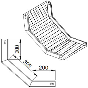 Máng chuyển cấp 90 độ cáp trong (M1I-02 Type)