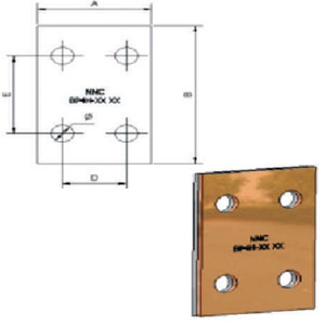 Tấm lót lưỡng kim Cu-Al bốn lỗ