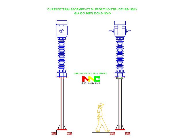 Trụ đỡ biến dòng điện 110Kv Thép H
