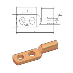 Đầu cốt ép bắt cáp 2 lỗ 