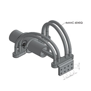Đầu nối bắt ống thanh cái giãn nở và cực thiết bị bản vuông góc