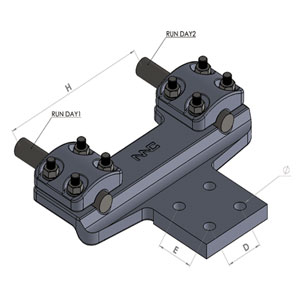 Đầu nối dây phẳng bắt 2 dây và cực thiết bị 4 lỗ nắp liền