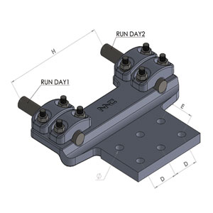 Đầu nối dây phẳng bắt 2 dây và cực thiết bị 6 lỗ nắp rời