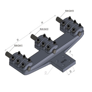 Đầu nối dây phẳng bắt 3 dây và cực thiết bị 4 lỗ nắp rời