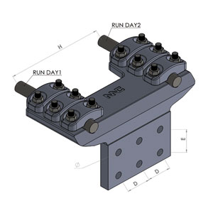 Đầu nối dây vuông góc bắt 2 dây và cực thiết bị 6 lỗ 3 nắp