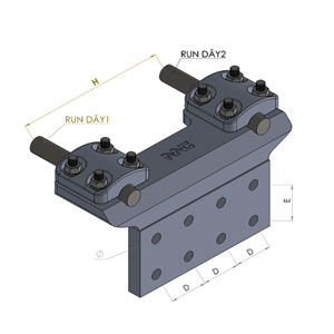Đầu nối dây vuông góc bắt 2 dây và cực thiết bị 8 lỗ nắp liền