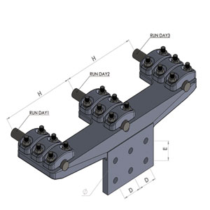 Đầu nối dây vuông góc bắt 3 dây và cực thiết bị 6 lỗ nắp rời