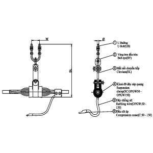 Chuỗi đỡ cho dây cáp quang OPCSS-AXX-YY