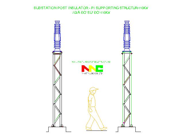 Trụ đỡ sứ đỡ dây 110Kv Thép V