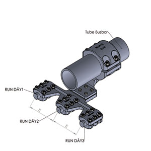 Đầu nối dây thẳng bắt ống thanh cái và 3 dây 