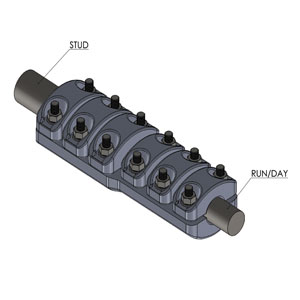 Đấu nối dây thẳng bắt 1 dây và cực thiết bị hình trụ 3 nắp