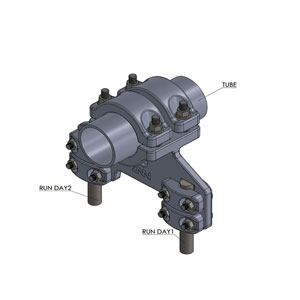 Đầu nối dây bắt ống thanh cái và 2 dây rẽ nhánh nắp rời