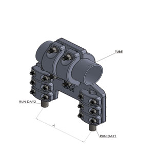 Đầu nối dây bắt ống thanh cái và 2 dây rẽ nhánh nắp rời