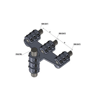 Đầu nối dây bắt cực thiết bị hình trụ và 3 dây rẽ nhánh