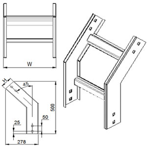 Thang Nối chuyển cấp 45 độ đứng ngoài