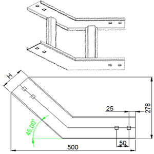 Thang nối 45 độ đứng trong